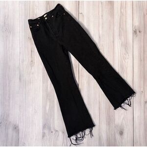 Levi’s Ribcage Crop Flare Jeans Black 25” High Waisted Rose Cotton Retro